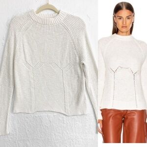 GRLFRND White Open Knit Cotton Sweater Sz S